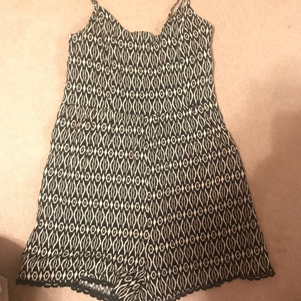 Spaghetti strap romper with adjustable straps